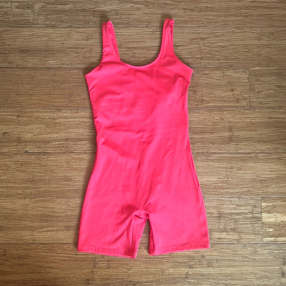 girlfriend collective red One-Piece Biker Romper